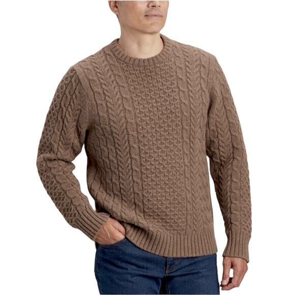 Duluth Trading Men's Size XL 100% Shetland Wool Cable Knit